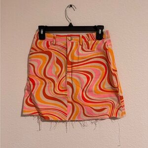 Colorful Swirl Mini Skirt